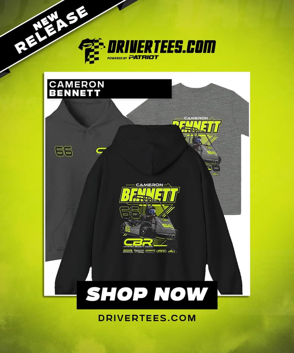 Dropping some new merch on Monday Morning. The Cameron Bennett Racing Collection Is Live on DriverTees: drivertees.com/category/the-c…