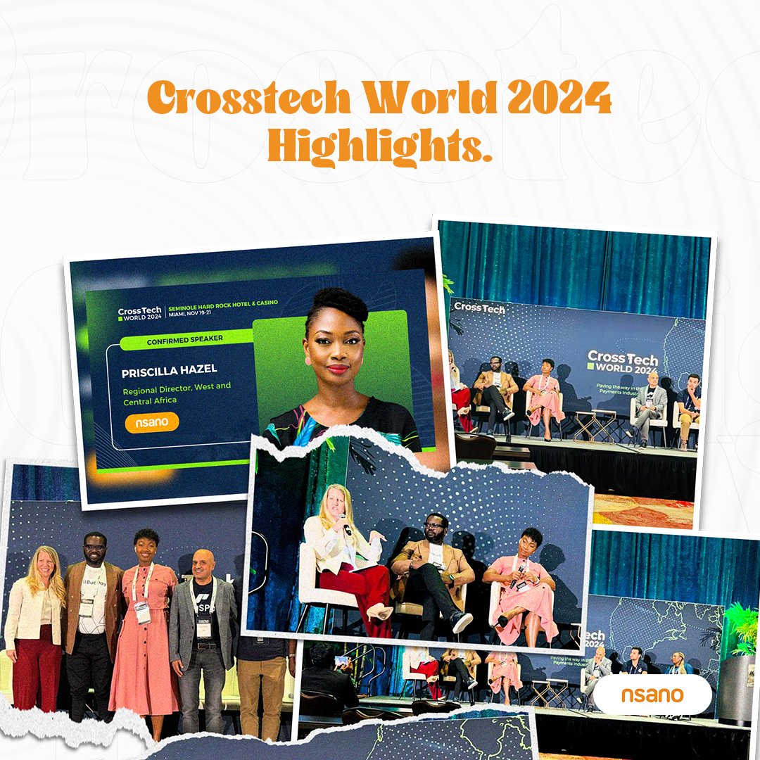 nsanoafrica's tweet image. Thrilled to share highlights from CrossTech World 2024! 🎉 Our very own, Priscilla Hazel, took the stage to share insights and connect with global industry leaders.

A proud milestone as we drive innovation and enhance payment systems across Africa. 🚀

#CrossTechWorld2024