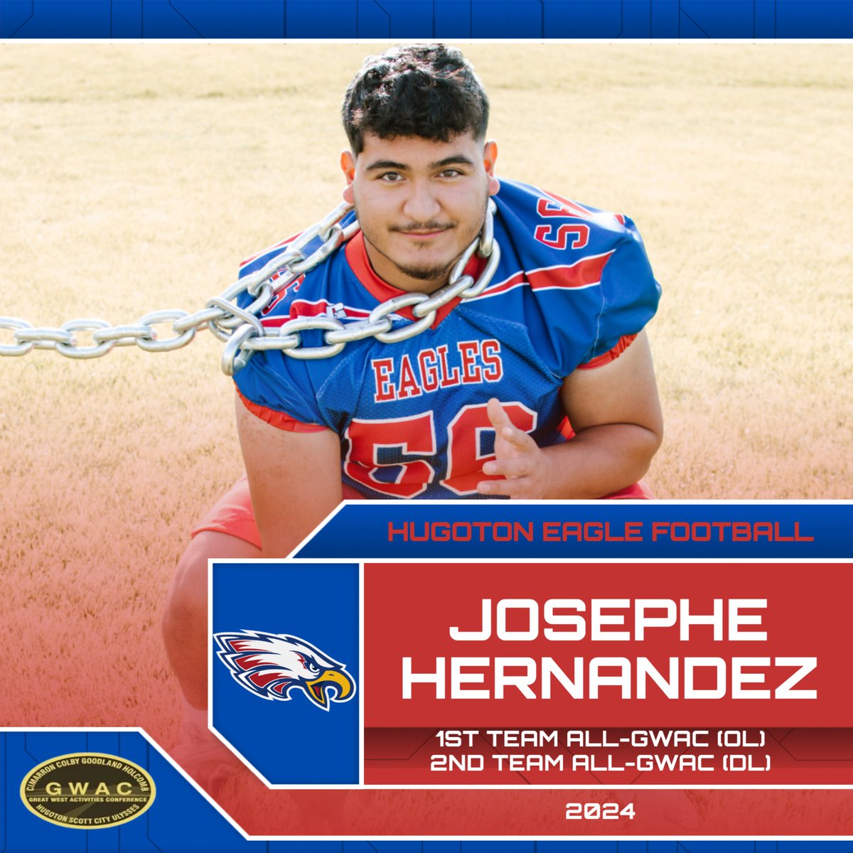 Congratulations to Josephe Hernandez!
1st Team All-League OL.
2nd Team All-League DL.
#WeR210