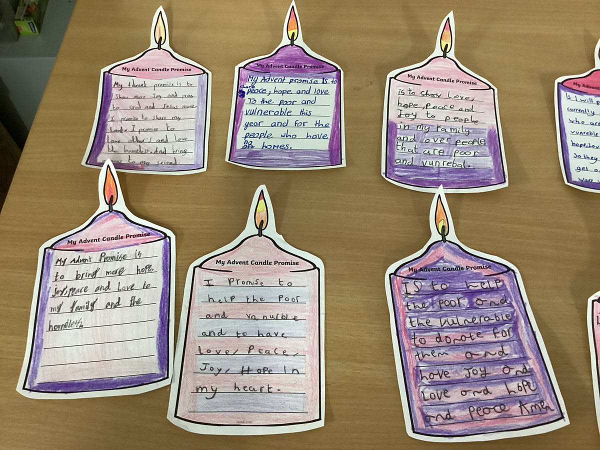 OurLadysCP's tweet photo. Year 3 have been thinking about Advent and made their promises. 🙏 @OurLadyandAllS1 #CST #REInAction #CatholicLife https://t.co/3BBOzGxH8U