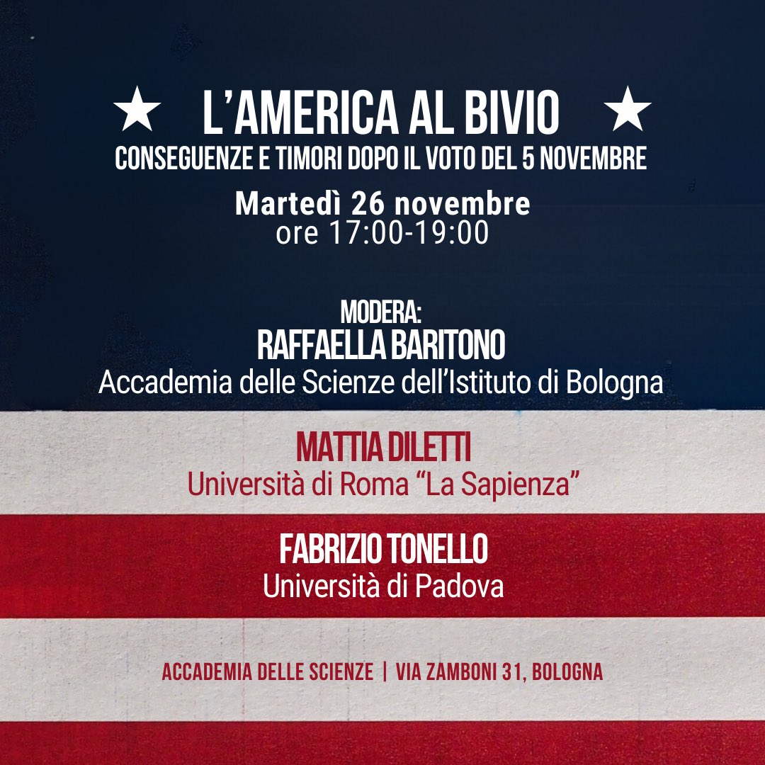 Cosa fare l’ultima settimana di #Novembre ?

🗣️Quali saranno le conseguenze dopo gli #ElectionDay in #usa 

🔗 Trovi tutta la nostra proposta culturale in BIO 

📍Ci trovi in Via Zamboni 31, Bologna