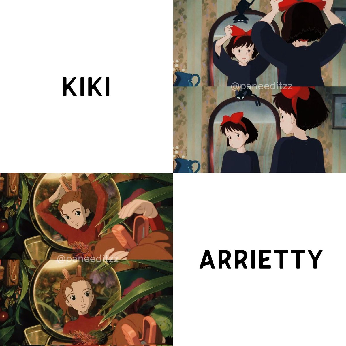Pane_editzz's tweet photo. Through the mirror, where magic lingers.

#studioghibli #kikisdeliveryservice #arrietty #ghibli #anime #animation #animated #movies #films #kiki #arrietty https://t.co/TjzJavvUbv