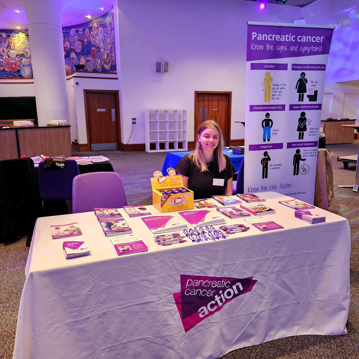 OfficialPCA's tweet photo. 💜Pancreatic Cancer Action at the Scottish Cancer Conference 2024 💜

At Pancreatic Cancer Action, we believe empowering pharmacists can save lives by improving access to earlier diagnosis for everyone.

1/5 https://t.co/wKUrbmXlxw