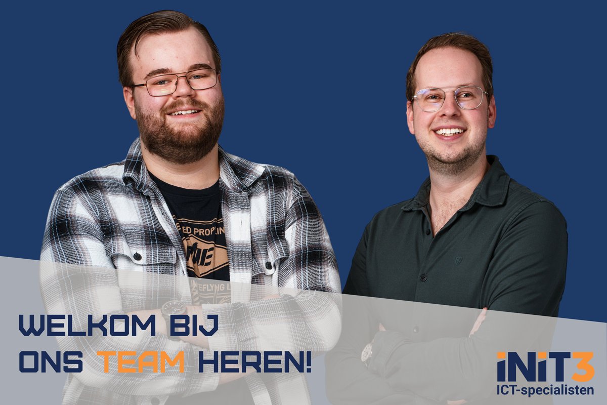JA_Koelstra's tweet photo. Deze beide heren versterken vanaf nu ons team bij Init3 ICT-specialisten! Een mooie versterking in system engineering en support!
#ICT #IT #Init3 #Heerenveen #NoordNederland #Tech #Microsoft365 #Azure #Copilot #MKB https://t.co/fo4qjrhZYw