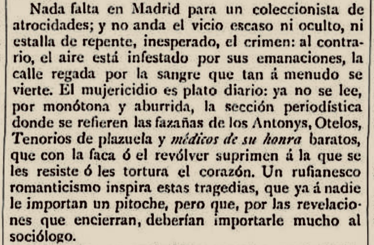 #25N En menos de un día hemos sufrido dos asesinatos por #violenciamachista, el último especialmente impactante ya que la víctima es una chica de solo 15 años. A principios del siglo XX #PardoBazán acuñó el término #mujericidio para identificar una epidemia que describía así,👇🏻.
