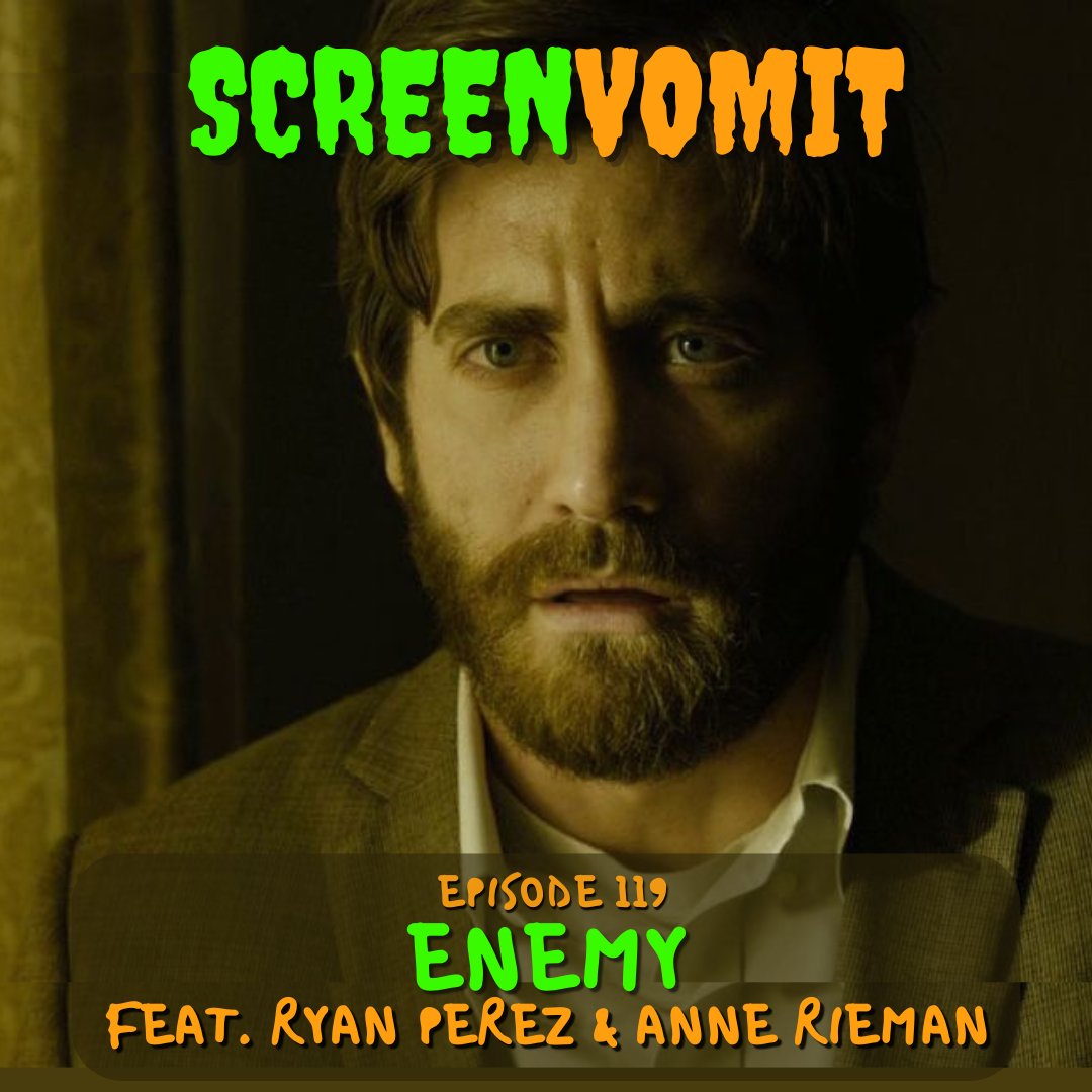 ScreenVomit's tweet photo. This week, I'm breaking down the 2013 film ENEMY joined by ANNE RIEMAN &amp; @ryguyperez from MAMA NEEDS A MOVIE (@MamaPod)!
We get into their journey to becoming film freakies, famed author Topsy Cretts and his impact on our lives, and the absolute magic of local films! 
Up now! https://t.co/GHicTCuvHJ