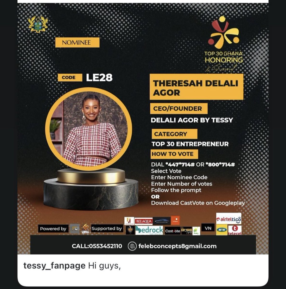 iamcici_c's tweet photo. This’s very important go and vote🧎🏼‍♀️

CLASS HOUSE ELECTRONICS SALES 
VOTE DELALI AGOR BY TESSY 
DELALI AGOR 
#DelaliAgor
#AgorDelali
#TessForce

CLASS HOUSE ELECTRONICS SALES 
VOTE DELALI AGOR BY TESSY 
DELALI AGOR 
#DelaliAgor
#AgorDelali
#TessForce https://t.co/UxTFfMSuWD