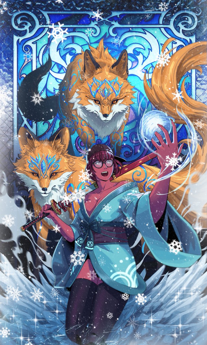 LunaPrime's tweet photo. ❄️ The winter winds carry her story, and her companions hold secrets as old as the snow itself. Luna commands the frost and the flames—guardians of Hilumia, united under the celestial sky. #Azuki #FrostboundFoxes #WinterChronicles ❄️✨

⛩️: @Azuki 
🎨: @KaxxiNFT https://t.co/3aWGBXrp7k