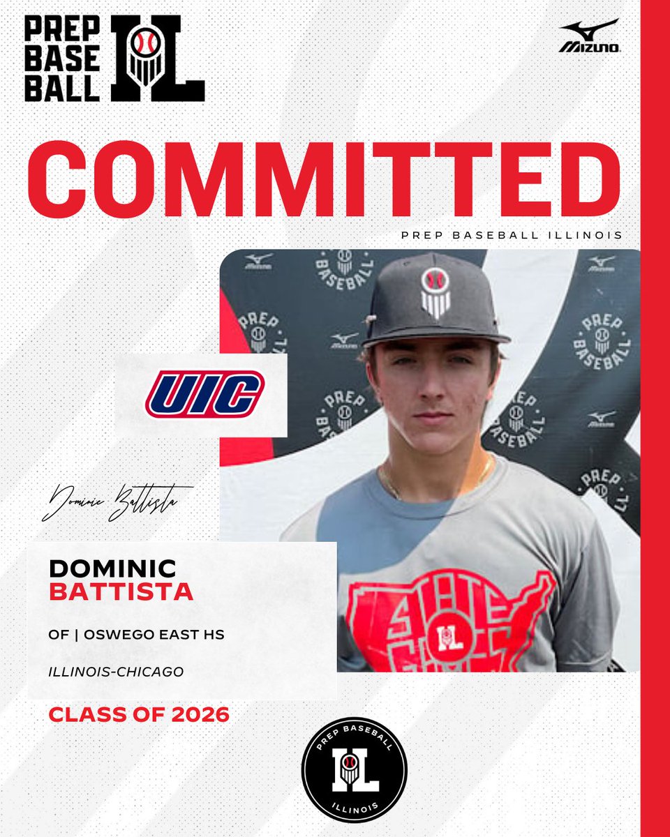 Prep Baseball Illinois (@prepbaseballil) on Twitter photo OF Dominic Battista (Oswego East, 2026) commits to Illinois-Chicago.
Battista is currently ranked No. 29 in the state's junior class.
(<a href="/UIC_Baseball/">UIC Baseball 🔥⚾️</a> | <a href="/OEHSbaseball/">OEHS Baseball</a>)
#ILStateGamesCommit
👤: loom.ly/G6QQHFc OF Dominic Battista (Oswego East, 2026) commits to Illinois-Chicago.
Battista is currently ranked No. 29 in the state's junior class.
(<a href="/UIC_Baseball/">UIC Baseball 🔥⚾️</a> | <a href="/OEHSbaseball/">OEHS Baseball</a>)
#ILStateGamesCommit
👤: loom.ly/G6QQHFc
