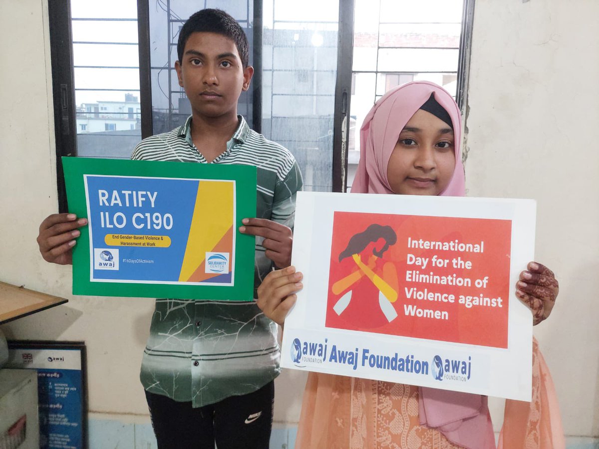 Awaj_fdn's tweet photo. "Unite! Activism to End Violence against Women & Girls" resonates deeply with the violence situation in Bangladesh. We call for the BD government to enact the sexual harassment prevention law and to #ratifyILOC190 as soon as possible.
#16DaysOfActivism2024 #Beijing30 https://t.co/B2yNvMr9mf