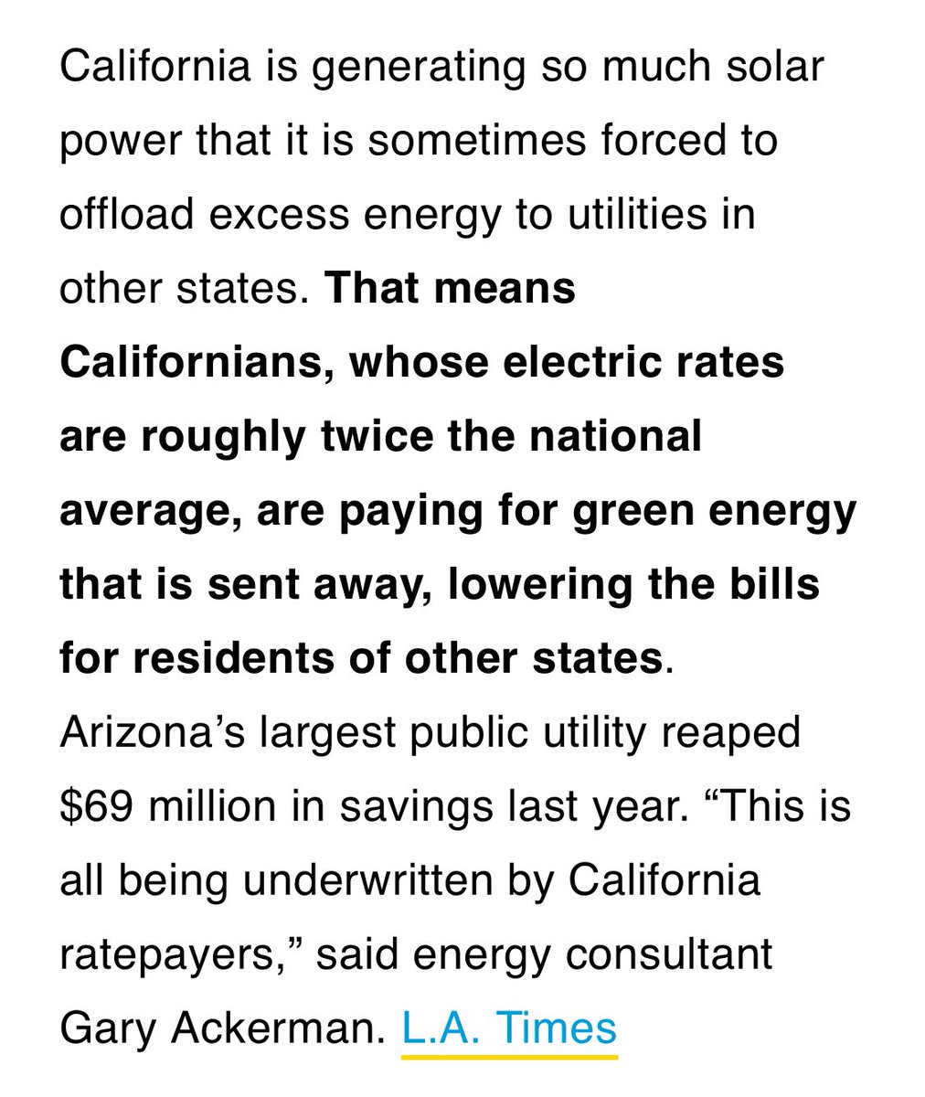 This is infuriating, especially as homeowners who paid a fortune for solar panels. When we got them a decade ago, at the end of the year ⁦<a href="/PGE4Me/">Pacific Gas & Electric</a>⁩ owed US money; now we get a bill each month to supply Arizonans?⁦<a href="/GavinNewsom/">Gavin Newsom</a>⁩ your cozy relationship is to blame👇