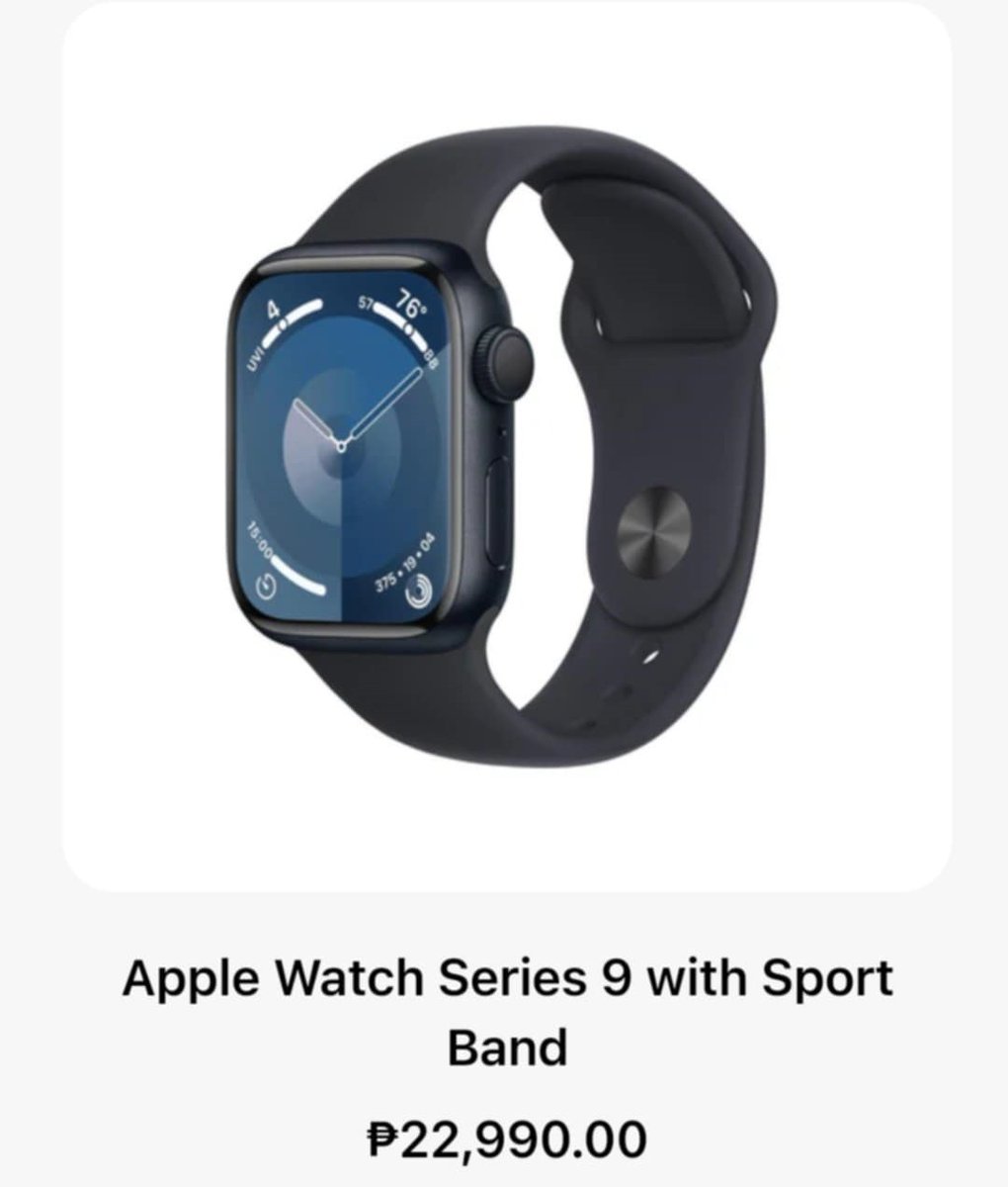 KwazingLife's tweet photo. Wanna Sale this Apple Watch Series 9 41mm RUSH! 15000 Pesos or Ronin Token /Ronin NFT

Reasons: 
1) Won from a Raffle Event
2) Not Fan of Watch

Pm is the Key. 🫡 #AppleWatch #Watch #ClockWatch https://t.co/C5TDgYOYyC