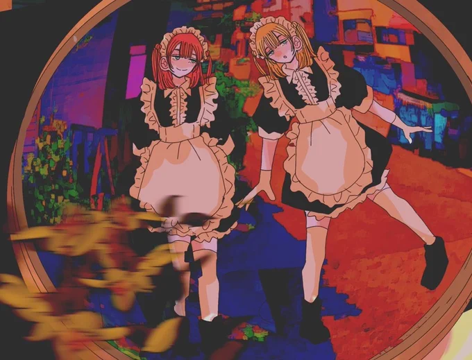 #いい双子の日 わー!!!!ぎりぎり! 双子の女の子たち描いてます