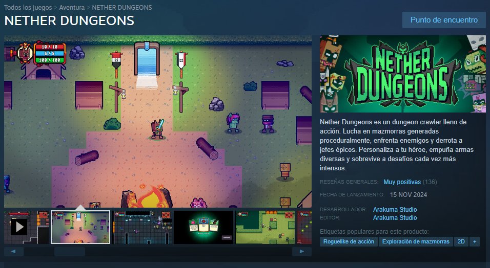 Farfadox's tweet photo. ⠀⠀⠀⠀⠀🌟 ¡YA SALIO MI JUEGO GRATIS! 🌟

Nether Dungeons es un Roguelike que venimos desarrollando hace 1 año.
Podes jugar con un montón de personajes, armas y niveles! 

💻 Steam: https://t.co/fD69PT6JXT
📱 Android: https://t.co/CIywAAigcH
🍎 iOS: https://t.co/ZD5DOHwQba