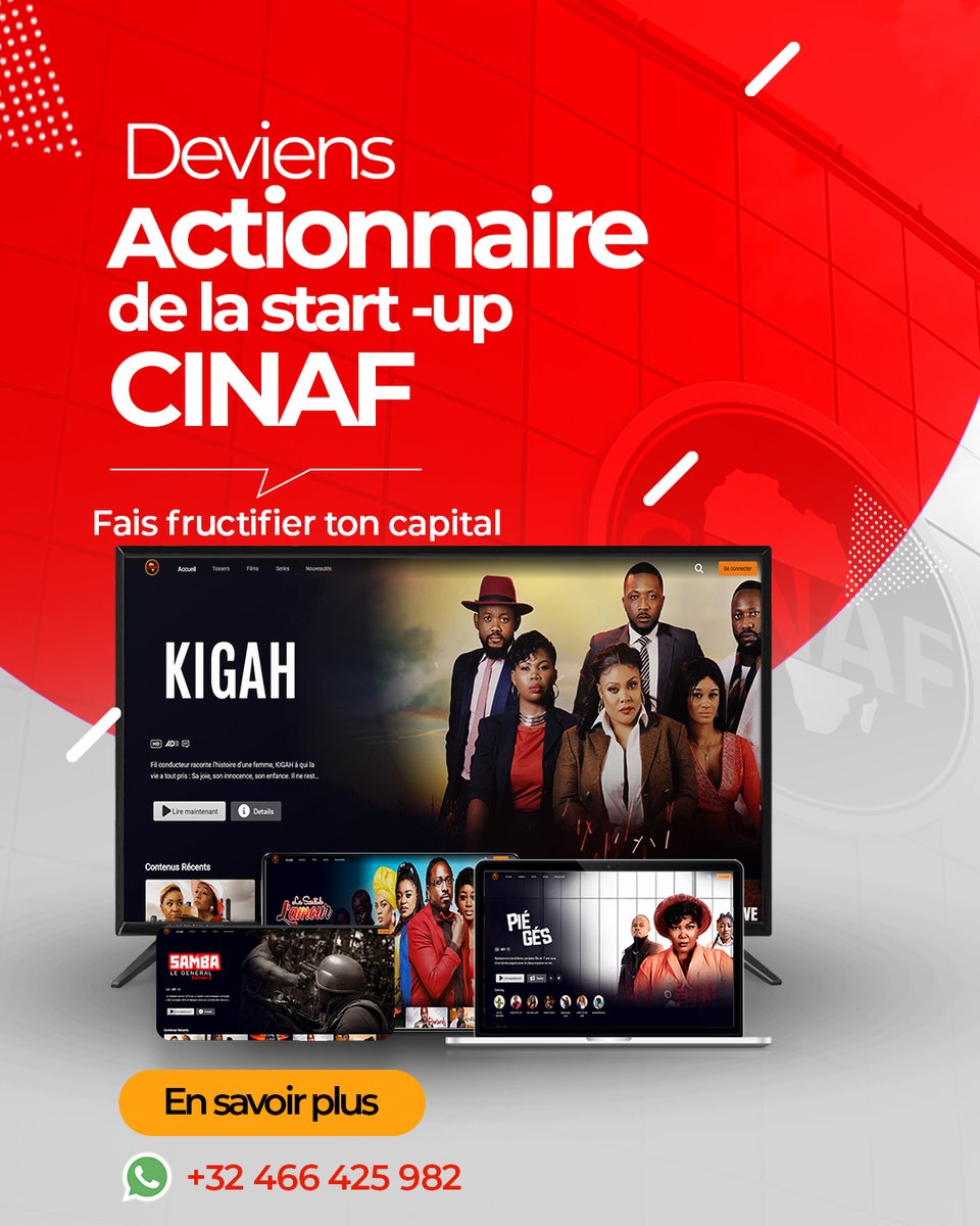 CinafTv's tweet photo. Participez à la levée de fonds de CINAF et investissez dans l'avenir du streaming cinématographique africain.
Cliquez ici pour en savoir plus: https://t.co/Z6OZh0T5Dl https://t.co/ge81g8gcav