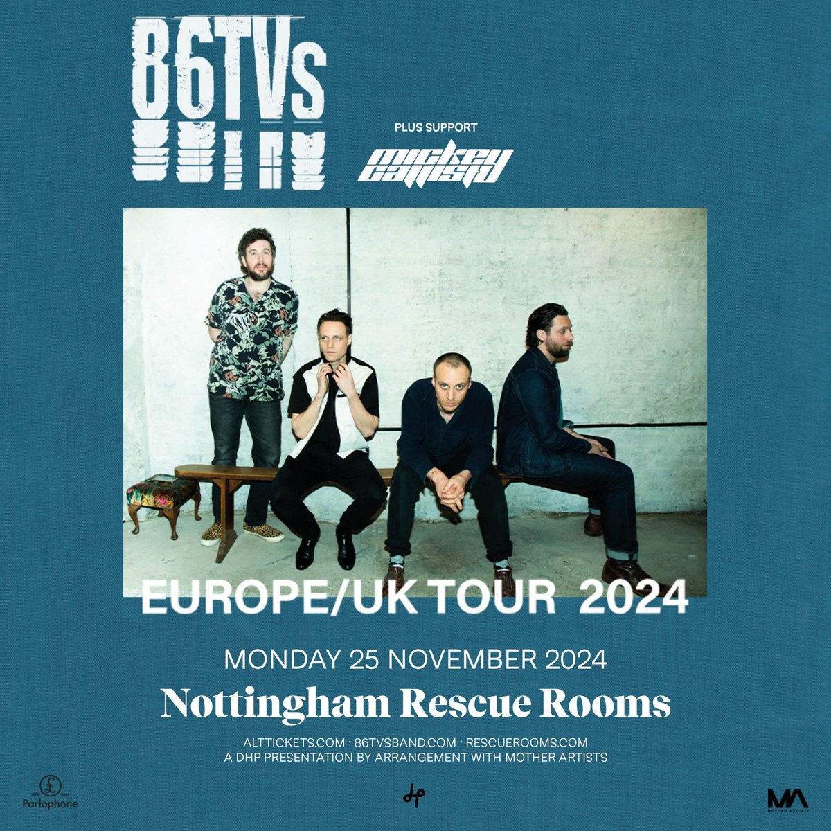 86TVs (@86tvsband) on Twitter photo Nottingham!! Earlier times tonight at <a href="/rescuerooms/">Rescue Rooms</a>
Doors - 7
<a href="/mickeycallisto/">Mickey Callisto</a> - 7:30
86TVs - 8:30 Nottingham!! Earlier times tonight at <a href="/rescuerooms/">Rescue Rooms</a>
Doors - 7
<a href="/mickeycallisto/">Mickey Callisto</a> - 7:30
86TVs - 8:30
