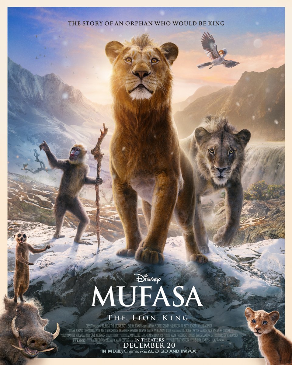 WorldGolfIMAX's tweet photo. COMING SOON! Experience the epic story of how an orphan became a King. #Mufasa: The Lion King is coming to @IMAX December 20. Tickets go on sale soon! For more, visit: https://t.co/FTYTpvTYtm https://t.co/yKXifjYXG9