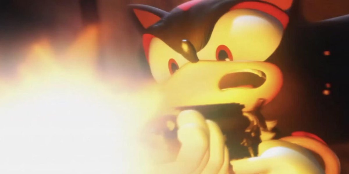 DynamoSuperX's tweet photo. “HE HAS A GUN” trending without context is so funny to me. #sonicmovie3 💀 https://t.co/S7N91nWqBk