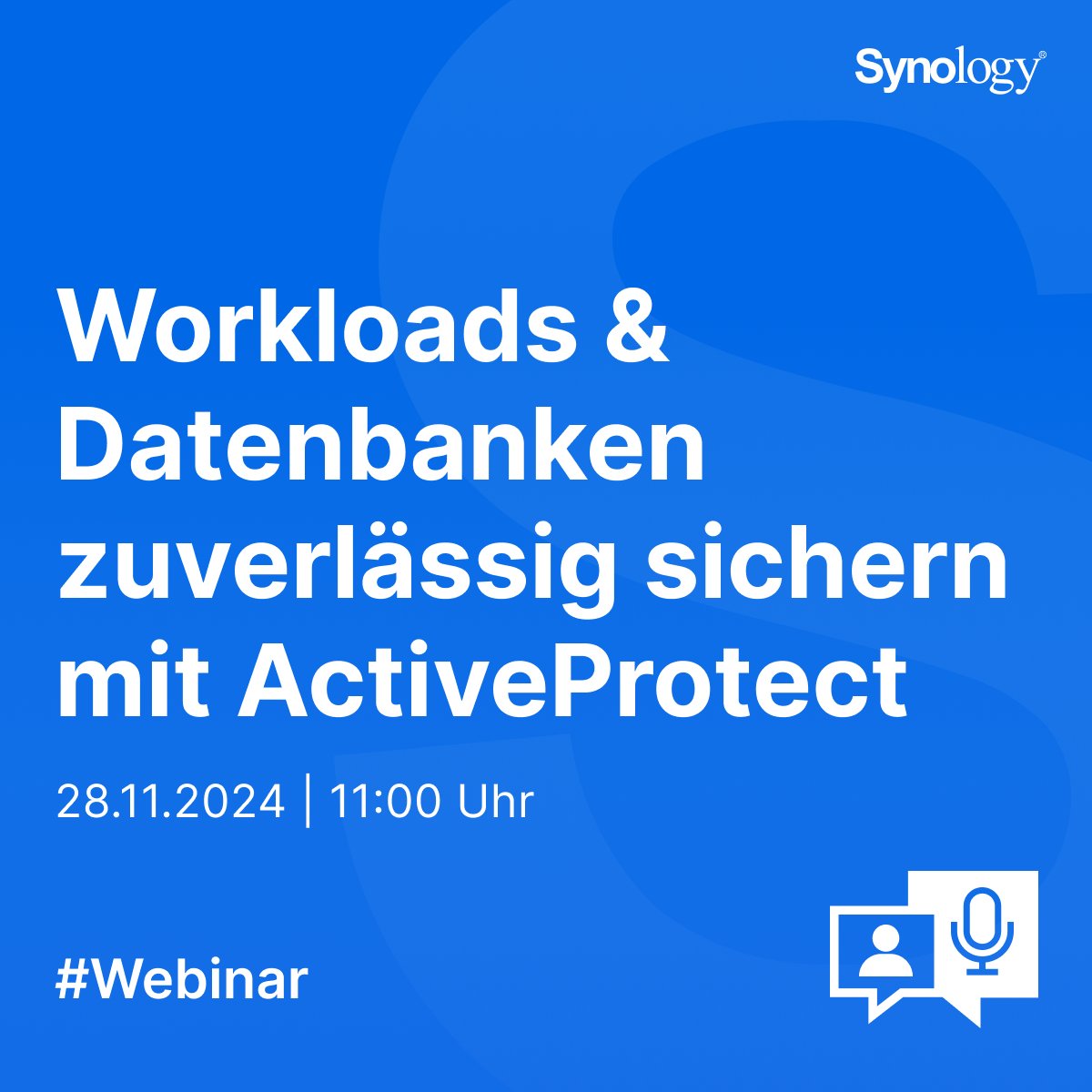 💼 Datensicherheit leicht gemacht mit ActiveProtect!

Vom Unboxing bis zur Live-Demo: Lernt, wie ihr Schutzpläne einrichtet, verschiedene Workloads sicher integriert und die Wiederherstellungsoptionen nutzt.

📅 Termin: 28.11.24, 11-12 Uhr

Jetzt anmelden: sy.to/1bd4s