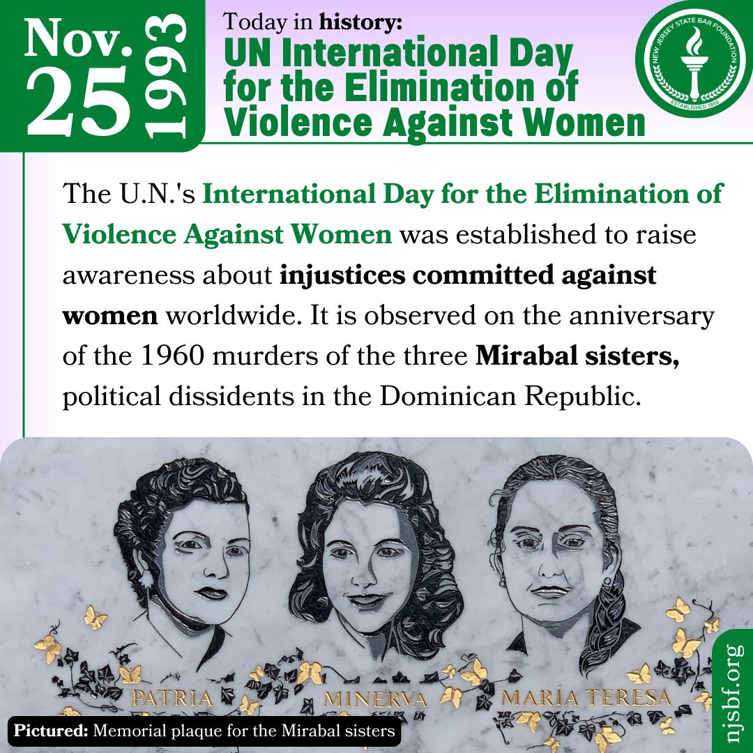#OnThisDay in 1993, the first #UnitedNations International Day for the Elimination of Violence Against Women was observed.
For educational articles on social justice issues, check out articles from Respect, our diversity and inclusion newsletter: rundown.njsbf.org