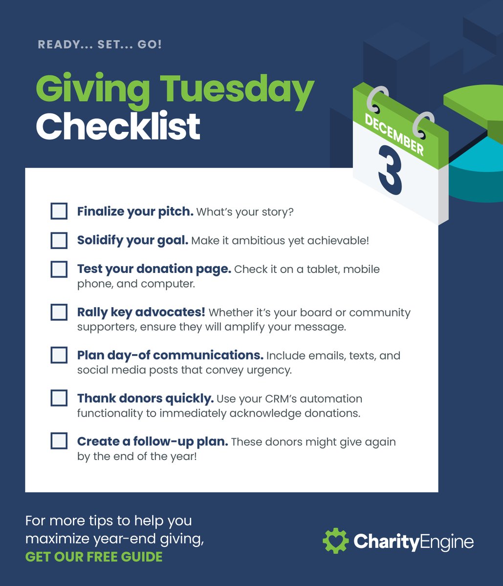 Nonprofits, start your engines...GivingTuesday is just over a week away! Here's a last-minute checklist to help you get ready. If you want more year-end giving tips, download our free guide!  hubs.ly/Q02Y-RtB0