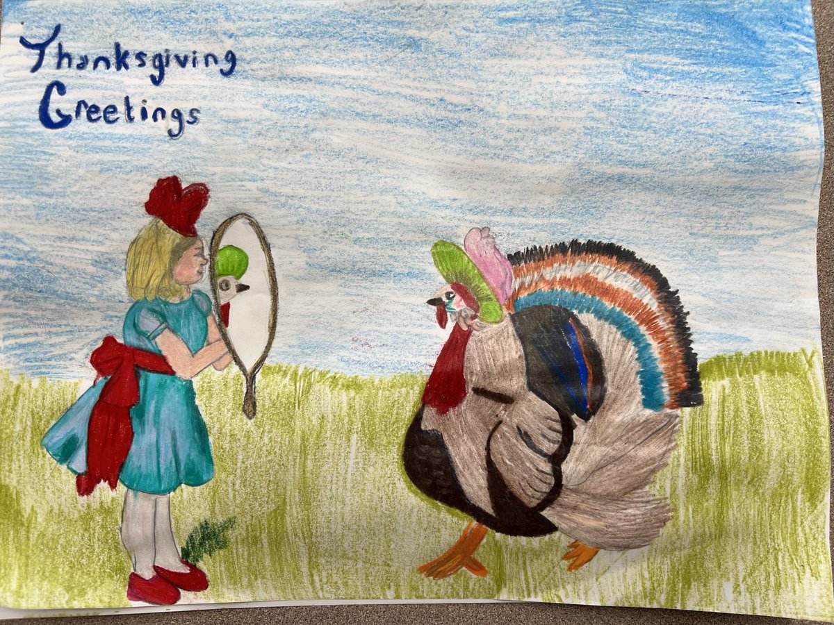 kuzminart's tweet photo. Vintage Thanksgiving Day cards from Applied Arts and Design 1 Mrs. Kuzmin’s classes.   I loved seeing that someone wrote she was thankful for our school and her country!  I agree! ☝️ ⁦@MTPSpride⁩ ⁦@Frank_Cap1_BOE⁩ https://t.co/KbGhcpzhvG