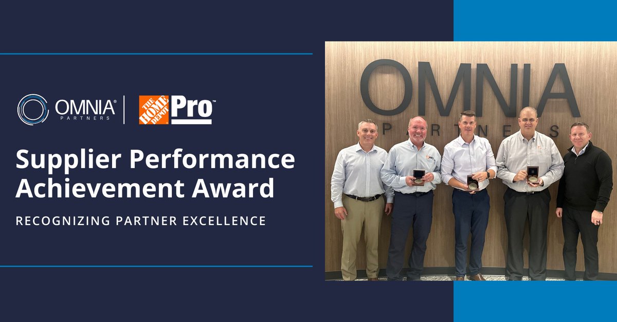 OMNIA Partners (@_omnia_partners) on Twitter photo We’re excited to announce that The Home Depot Pro has been awarded the Gold Partnership of Excellence Award 🏆 <a href="/_OMNIA_Partners/">OMNIA Partners</a> is honored to recognize their outstanding commitment to collaboration to drive meaningful growth.
#OMNIAPartnersAlly #Procurement #TheHomeDepotPro We’re excited to announce that The Home Depot Pro has been awarded the Gold Partnership of Excellence Award 🏆 <a href="/_OMNIA_Partners/">OMNIA Partners</a> is honored to recognize their outstanding commitment to collaboration to drive meaningful growth.
#OMNIAPartnersAlly #Procurement #TheHomeDepotPro