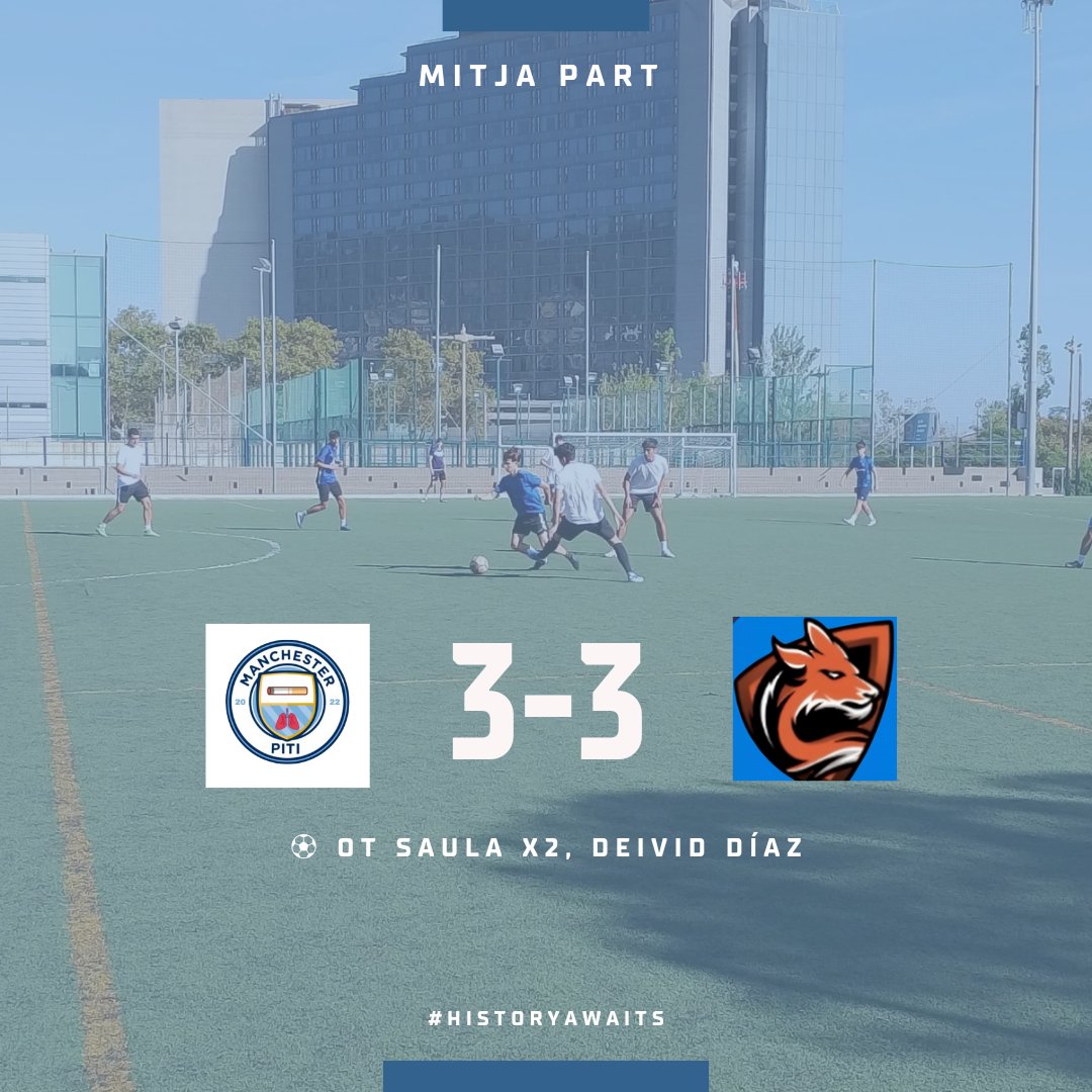 ManchesterPiti1's tweet photo. ⏱️MITJA PART 
Empat a 3-3 amb gols d'Ot Saula i Devid Díaz https://t.co/fRtRux8G6m