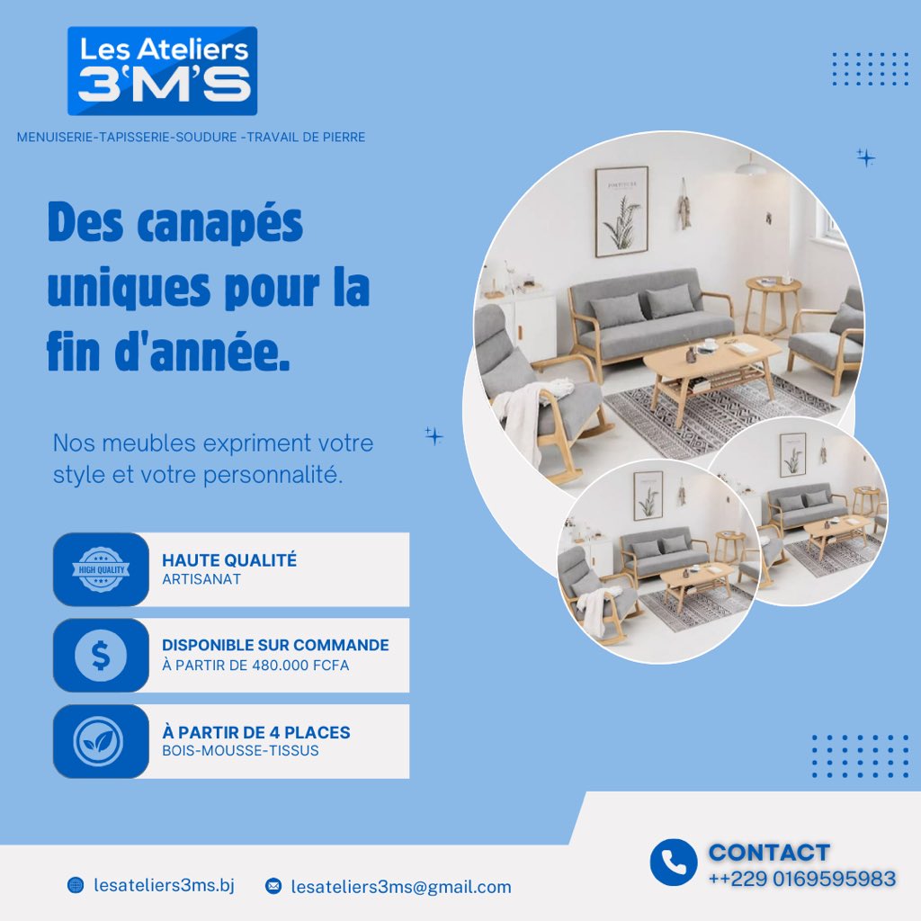 defanes's tweet image. ✨ Transformez votre intérieur avec !
Des canapés modulables, modernes et adaptés à votre style de vie.

💳 Paiements flexibles jusqu’au 31 décembre 2024.
📞 Contactez-nous au 695 95 98 3.

#DesignModerne #Confort #OffreSpéciale