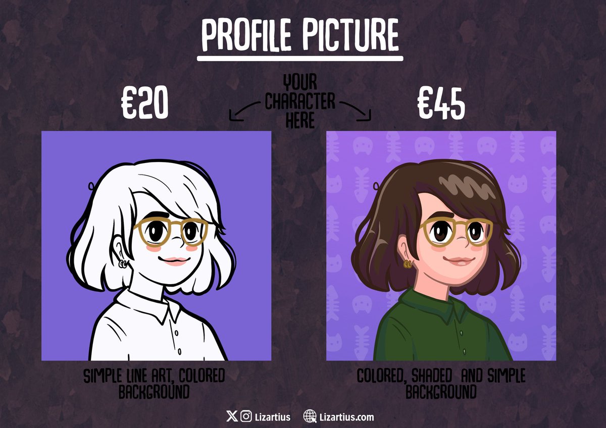 LizArtius's tweet photo. Get matching profile pics for you and your friends/significant other. Could also be holiday themed 🥳

#commissionsopen https://t.co/BCJmJZdFku