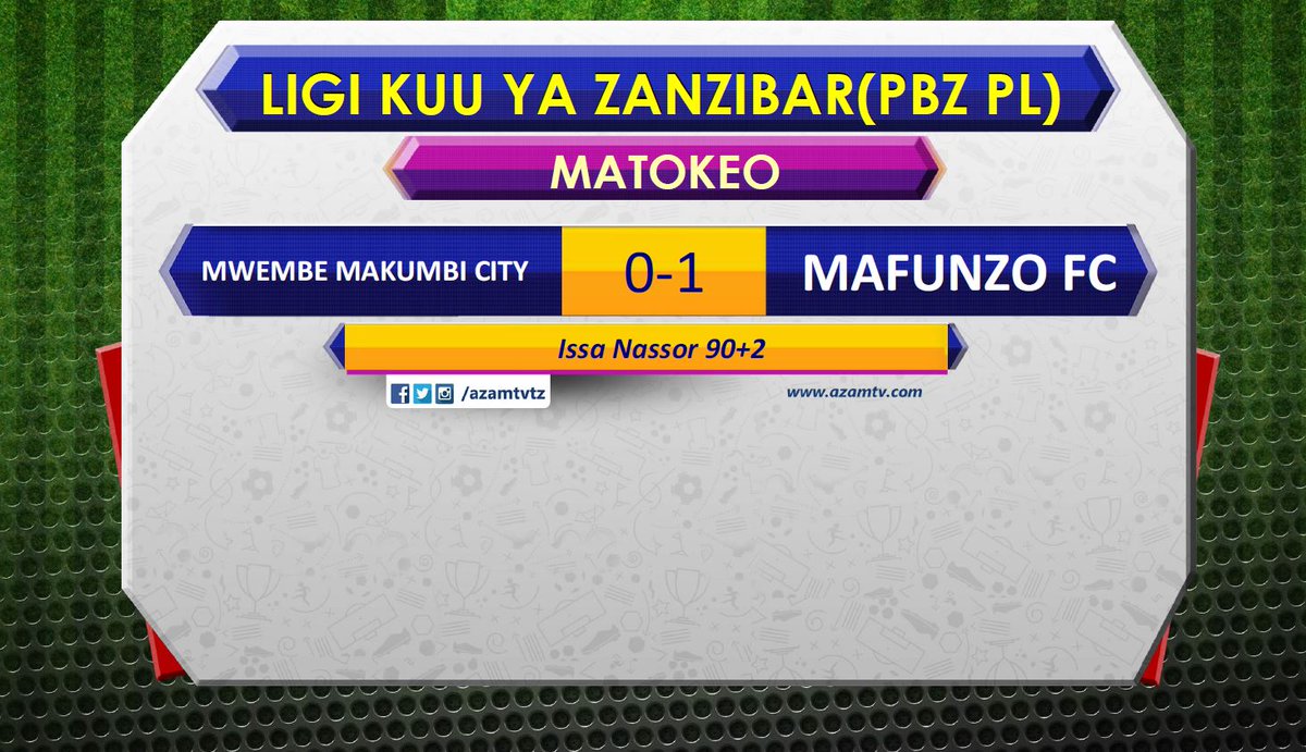 azamtvtz's tweet photo. MAPUMZIKO | #PBZPL
FT: Mwembe Makumbi City 0-1 Mafunzo FC
Burudani ilikuwa LIVE #ZBC2
#LigiKuuZanzibar #PBZPremierLeague #PBZPL #MwembeMakumbiCityVsMafunzoFC #MwembeMakumbiCity #MafunzoFC #MMCMFZ https://t.co/mHOVBA0p9Q