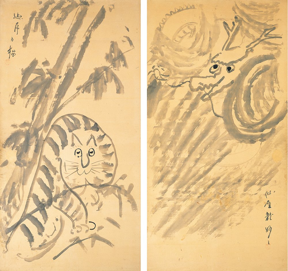 仙厓 義梵 （Sengai Gibon、1750-1837） 『龍虎図』 （The Dragon and