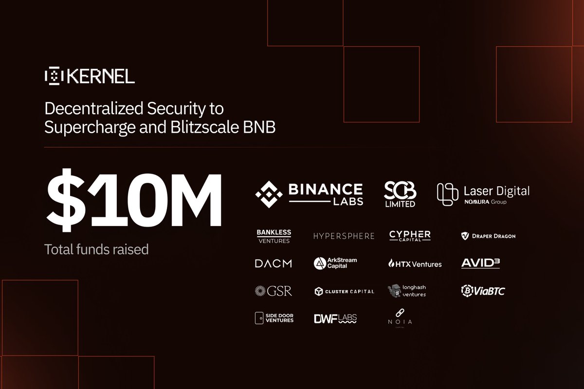 Kernel Secures <a href="/BinanceLabs/">Yzi Labs</a> Funding to Redefine Restaking on BNB Chain!

We’re proud to announce that Kernel has raised a strategic round from Binance Labs, marking a pivotal step in building the core restaking infrastructure on BNB Chain 🚀