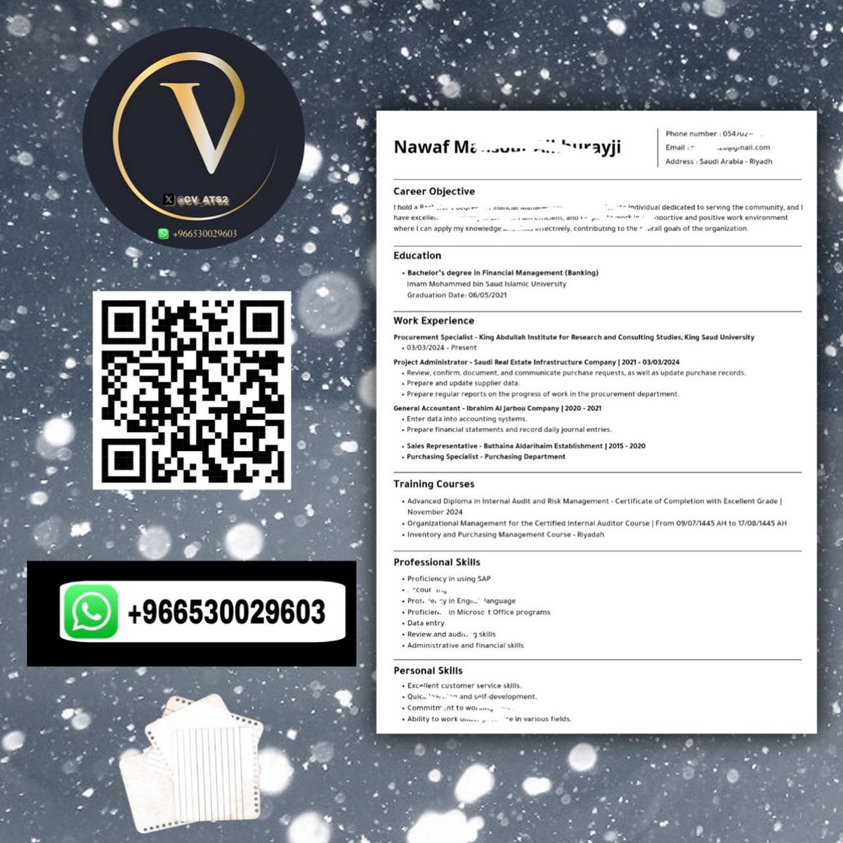 تصميم سيره ذاتيه / CV tweet media