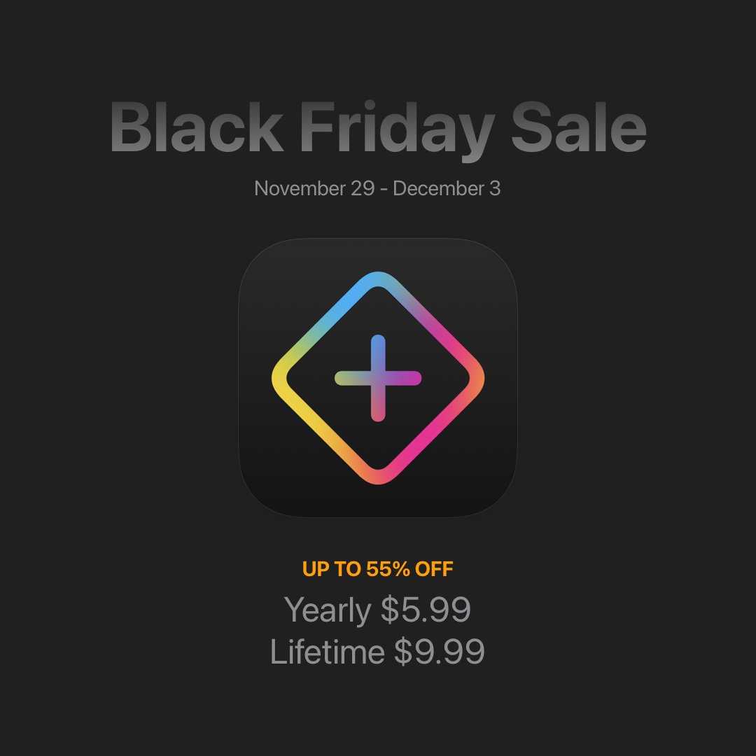 GameryTracker's tweet image. 🎉 Get Ready for #IndieAppSales! 🎮✨
Starting November 29, grab Gamery Premier at up to 55% OFF! 🚀 Unlock all the features, including the newly added barcode scanner!🕹️💥
#GameryPremier #IndieDev #AppSale #SaveBig