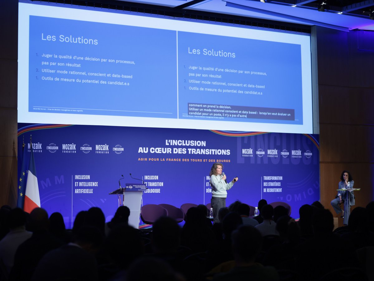 Fondation Mozaïk (@mozaikfondation) on Twitter photo TABLE RONDE 📢S'ouvrir à de nouveaux viviers de talents c'est possible!
GRAND TEMOIN <a href="/camille_morvan/">Camille Morvan</a> chercheuse en sciences cognitives et neurosciences.
"100% temps il y a des influences émotionnelles dans nos décisions. On pense qu'on est rationnels mais c'est faux!"
SUITE👇 TABLE RONDE 📢S'ouvrir à de nouveaux viviers de talents c'est possible!
GRAND TEMOIN <a href="/camille_morvan/">Camille Morvan</a> chercheuse en sciences cognitives et neurosciences.
"100% temps il y a des influences émotionnelles dans nos décisions. On pense qu'on est rationnels mais c'est faux!"
SUITE👇