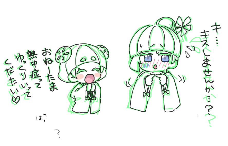 今日のまいごえん熱中症絵チャと描きかけの 