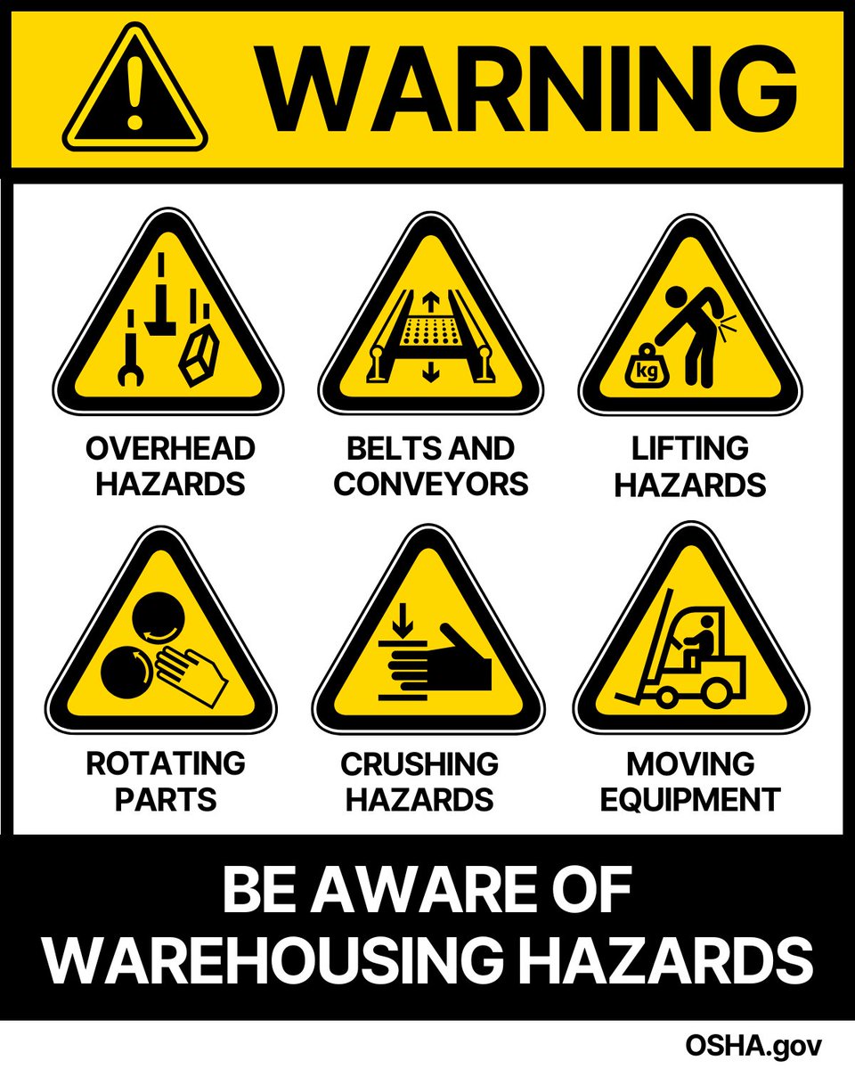 🎄The holiday season is a busy time for warehouses. Make sure new and temporary workers are trained to recognize and address potential hazards.

Ensure everyone comes home safe during the holiday season with the help of these OSHA resources. 🔽
osha.gov/warehousing