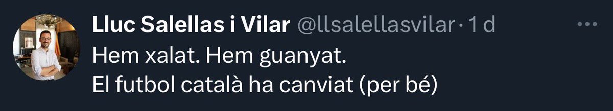 Per respecte al futbol català, tinc l’obligació de contestar al senyor <a href="/llsalellasvilar/">Lluc Salellas i Vilar</a> <a href="/alcaldegi/">Alcalde de Girona</a>