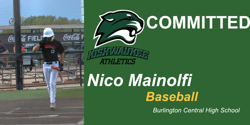 Recruit alert 🚨  - Excited to announce another 2025 recruit commitment ... welcome to the baseball program and Kougars Athletics Family !! - Nico Mainolfi @nicomain13 , Burlington Central HS #KishFam ⚾️