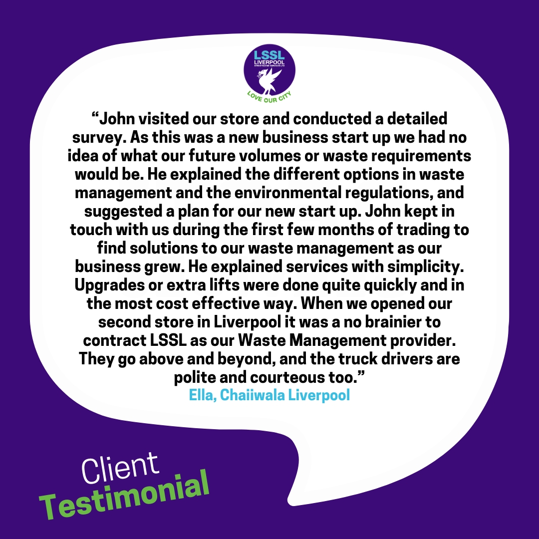 lpool_LSSL's tweet photo. A review from one of our clients! Get in touch with us for all your Commercial Waste needs:
๐ฉcommercial.waste@lssl.liverpool.gov.uk
๐ฒ0151 233 0935
๐ปhttps://t.co/6hbmJoef1I
#CustomerReviews #LSSL #Liverpool #CommercialWaste #WasteCollection #Businesses #TradeWaste #Recycling https://t.co/8ojk8aHGa6