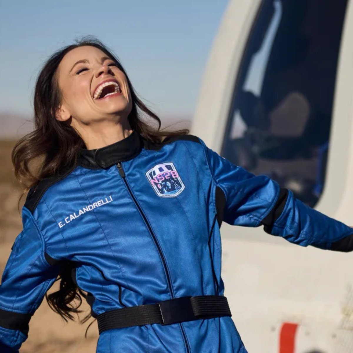 SpaceHumanity's tweet photo. Congrats to Emily Calandrelli, the 100th woman in space! 🚀 She's inspiring girls in STEM with her journey. #emilycalandrelli @thespacegal @blueorigin #NS28 #spacemom #stemeducator #theovervieweffect https://t.co/8jIrsdR0Zv