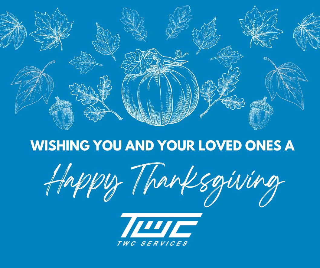At TWC Services, we’re grateful for our incredible employees, loyal customers, and trusted partnerships. This Thanksgiving, we reflect on the shared successes that keep us moving forward. Wishing you a day filled with warmth, joy, and gratitude! Happy Thanksgiving!