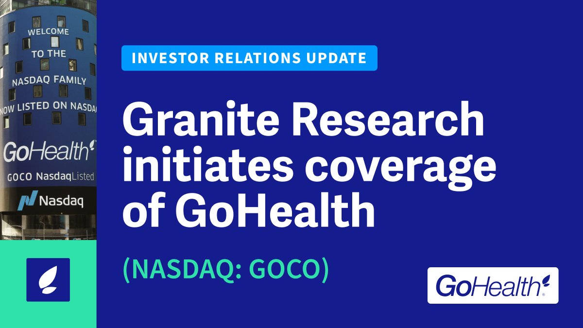 Thank you to Rob McGuire and the team at Granite Research for initiating coverage of $GOCO. We appreciate your detailed analysis and thoughtful perspective on GoHealth’s vision and performance.

Visit our Investor Relations page for more information: investors.gohealth.com/stock-informat…
