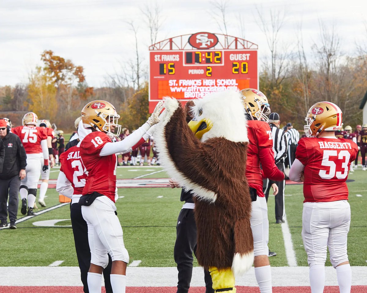 Stfrancishigh's tweet image. Meet the man behind the mascot, Joshua Eigbe '27. New York Times for Kids reporter Tim O'Shei recently interviewed St. Francis student Joshua Eigbe for an article entitled Clear Eyes. Foam Head. Can't Lose, which explores the heartfelt world of mascots. bit.ly/3Z2eBP3