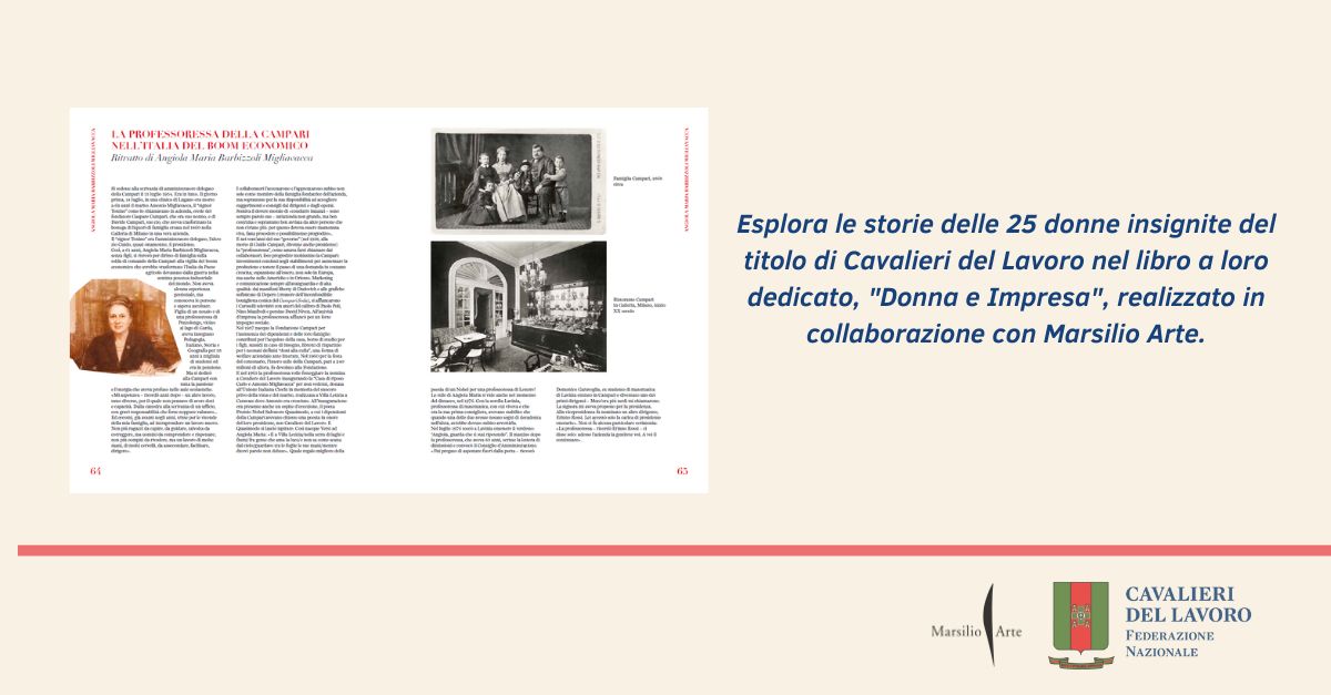 cavalierilavoro's tweet photo. 🏅A 61 anni prese le redini dell’azienda di famiglia, infondendo con passione nuova linfa alla @campari , guidandola verso l’espansione durante il boom economico. La storia di Angiola Maria Barbizzoli Migliavacca è raccolta nel nuovo volume "Donna e Impresa", edito @MarsilioArte. https://t.co/0Mcqw2MpJb