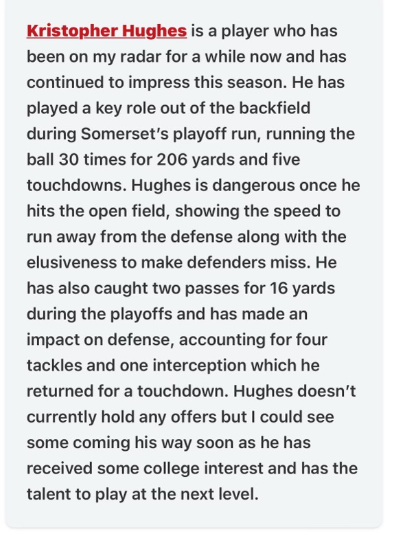kris hughes (@krishughes2026) on Twitter photo Honered to be recognized by Prep Redzone Ky ! <a href="/PrepRedzoneKY/">Prep Redzone Kentucky</a> <a href="/LippertScouting/">Ryan Lippert</a> <a href="/drew_toennies/">Drew Toennies</a> <a href="/12thSports/">12th Region Sports Network</a> <a href="/Somerset106/">Somerset 106.1</a> <a href="/KYHighFootball/">KY HIGH FOOTBALL ๐</a> <a href="/KYEXPOSURE/">KY EXPOSURE</a> <a href="/KYSportszone/">Kentucky Sportszone</a> <a href="/kyprepgridiron/">KY PrepGridiron</a> Honered to be recognized by Prep Redzone Ky ! <a href="/PrepRedzoneKY/">Prep Redzone Kentucky</a> <a href="/LippertScouting/">Ryan Lippert</a> <a href="/drew_toennies/">Drew Toennies</a> <a href="/12thSports/">12th Region Sports Network</a> <a href="/Somerset106/">Somerset 106.1</a> <a href="/KYHighFootball/">KY HIGH FOOTBALL ๐</a> <a href="/KYEXPOSURE/">KY EXPOSURE</a> <a href="/KYSportszone/">Kentucky Sportszone</a> <a href="/kyprepgridiron/">KY PrepGridiron</a>