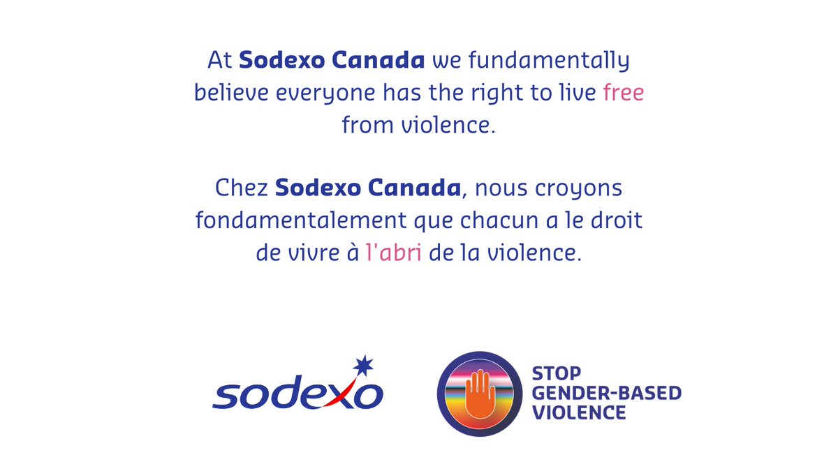 At #SodexoCanada, we foster safe, inclusive workplaces. As part of #16Days, we champion education &amp; zero tolerance for GBV. 
-  
Chez #SodexoCanada, nous favorisons des milieux sécuritaires et inclusifs. Bâtissons un avenir sans violence.  

🔗 bit.ly/4fJvZ20

#StopGBV