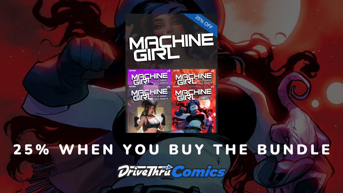 Save 25% with the Machine Girl Collection from <a href="/alien_books/">Alien Books</a> today!

Get it here: tinyurl.com/2jeh4btv

Brace for a high-octane journey, as Machine Girl returns for a new adventure!

#comics #comicbooks