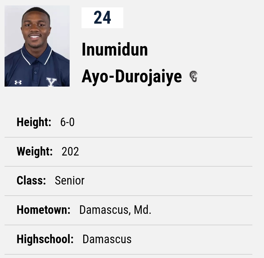 FarrellPortal (@farrellportal) on Twitter photo Yale LB Inumidun Ayo-Durojaiye entered the portal as a grad transfer; he totaled 128 tackles, 12 TFL and 3.5 sacks during his time with the Bulldogs <a href="/numsta52/">Inumidun Ayo-Durojaiye๐ณ๐ฌ</a> Yale LB Inumidun Ayo-Durojaiye entered the portal as a grad transfer; he totaled 128 tackles, 12 TFL and 3.5 sacks during his time with the Bulldogs <a href="/numsta52/">Inumidun Ayo-Durojaiye๐ณ๐ฌ</a>